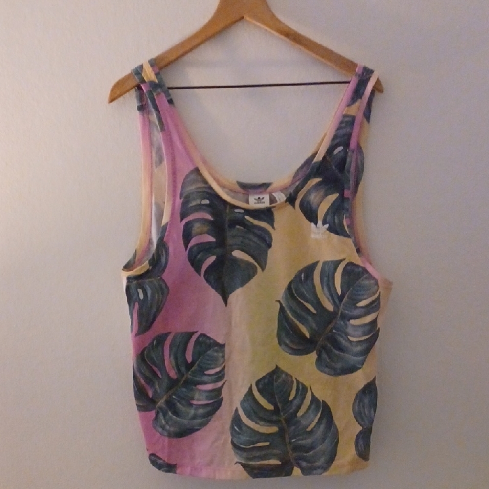 adidas Multicolor Leaf Print Tank Top
